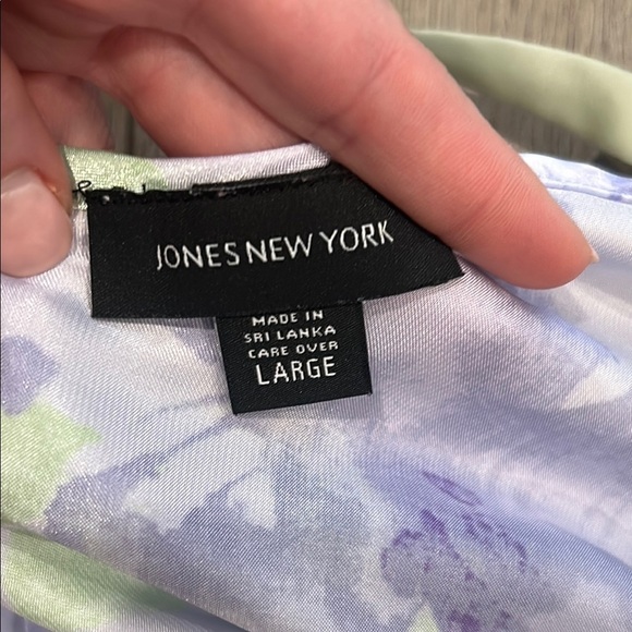 Jones New York Green Purple Y2K Lace Floral Chemise Slip Dress Maxi Size Large - Picture 2 of 7